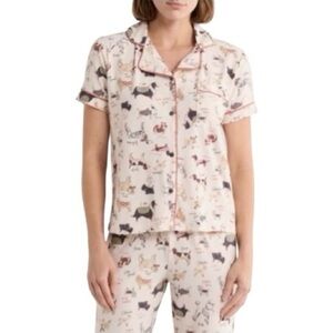 Jaclyn Derek Heart Yummy Notch 2-Piece Printed Pajamas All of the Dogs NWT XL